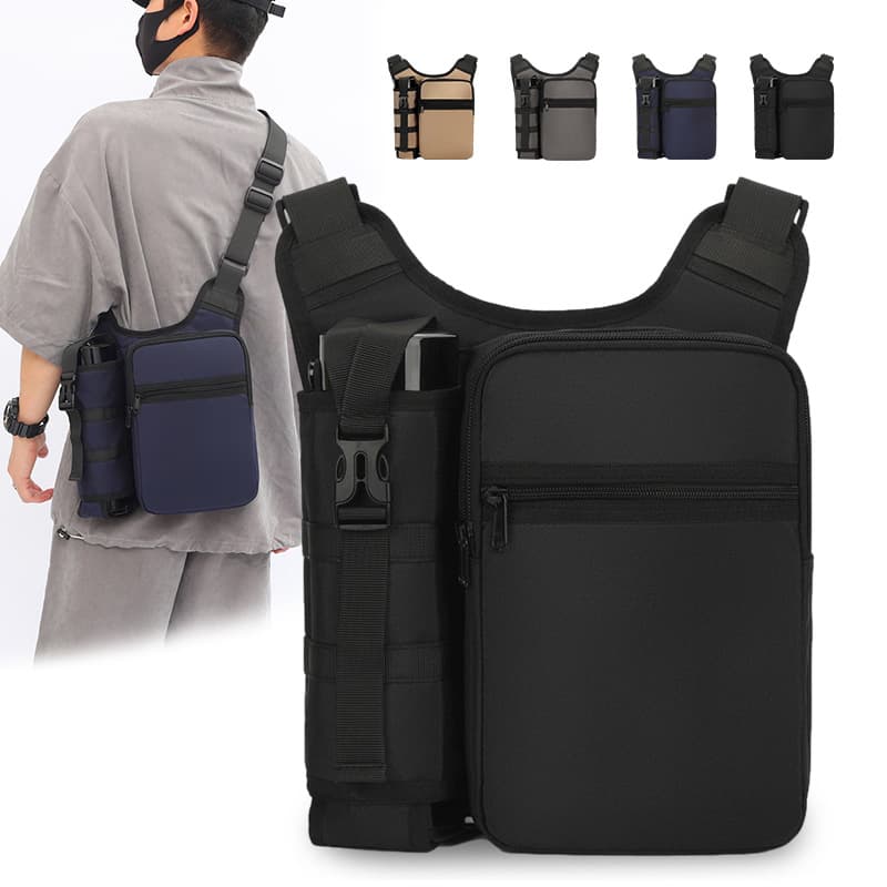 Men's Crossbody Bag Outdoor Sports Travel Single Shoulder Bag Urban Simple Style Oxford Cloth Breathable Wear Resistant Solid Color