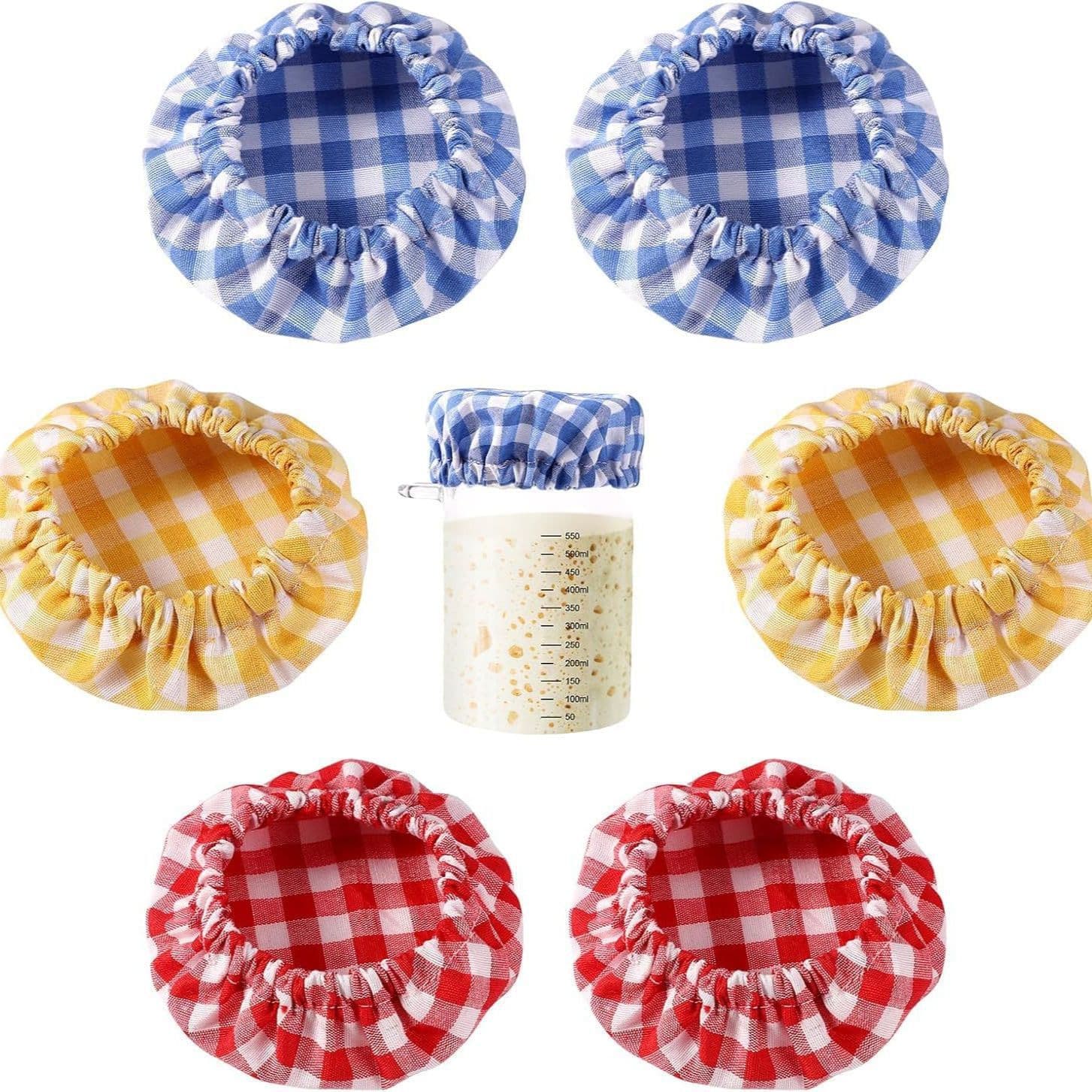 Amazon Round Bread Basket Food Dust Cover Sourdough Proofing Cloth Cover Cup Cover Plaid Fabric