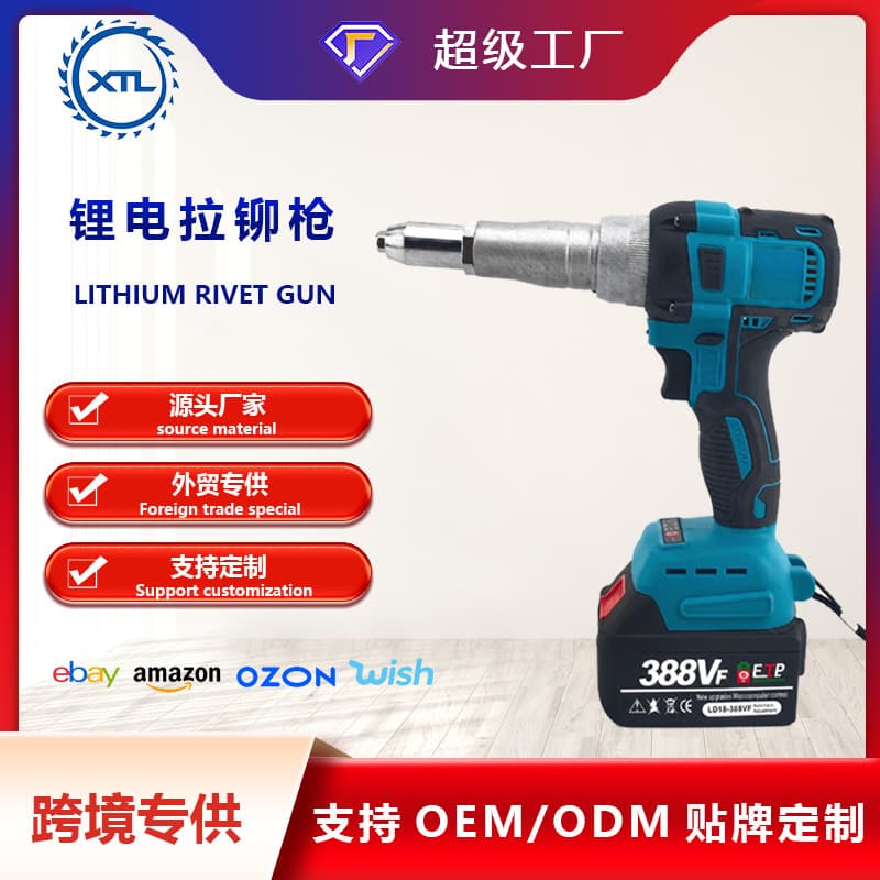 Brushless Electric Rivet Gun, Fully Automatic Rechargeable Riveting Blind Rivet, Manual for Home Use, Industrial Lithium Electric Riveting Gun