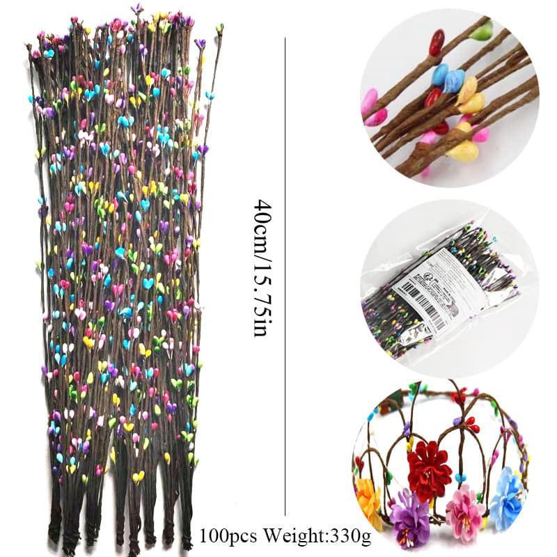 40CM forest girl style handmade accessories DIY materials small berries vine bracelet wreath vine headband hairband