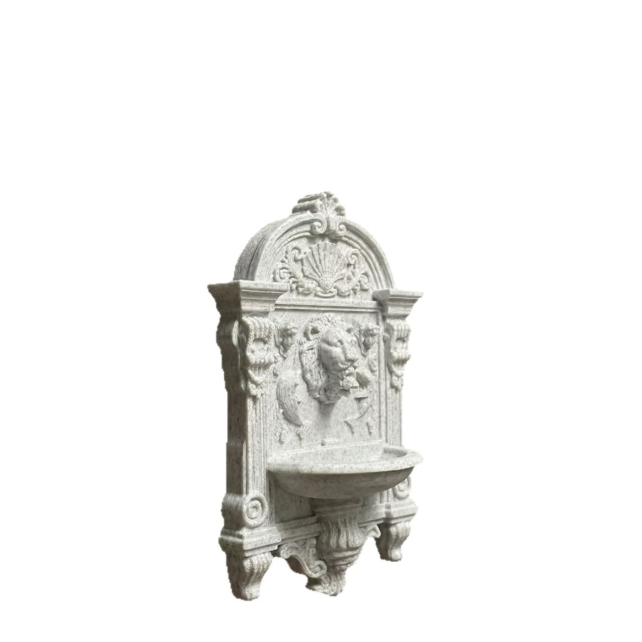 Mini European Classical Wall Fountain Lion Head Relief Wall Decoration Model Photo Prop Ornament