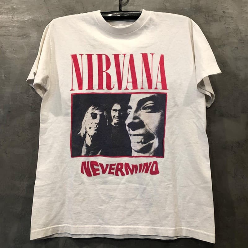 Nirvana Kurt Cobain Vintage American Retro Rock Short Sleeve T-Shirt Cotton for Men and Women