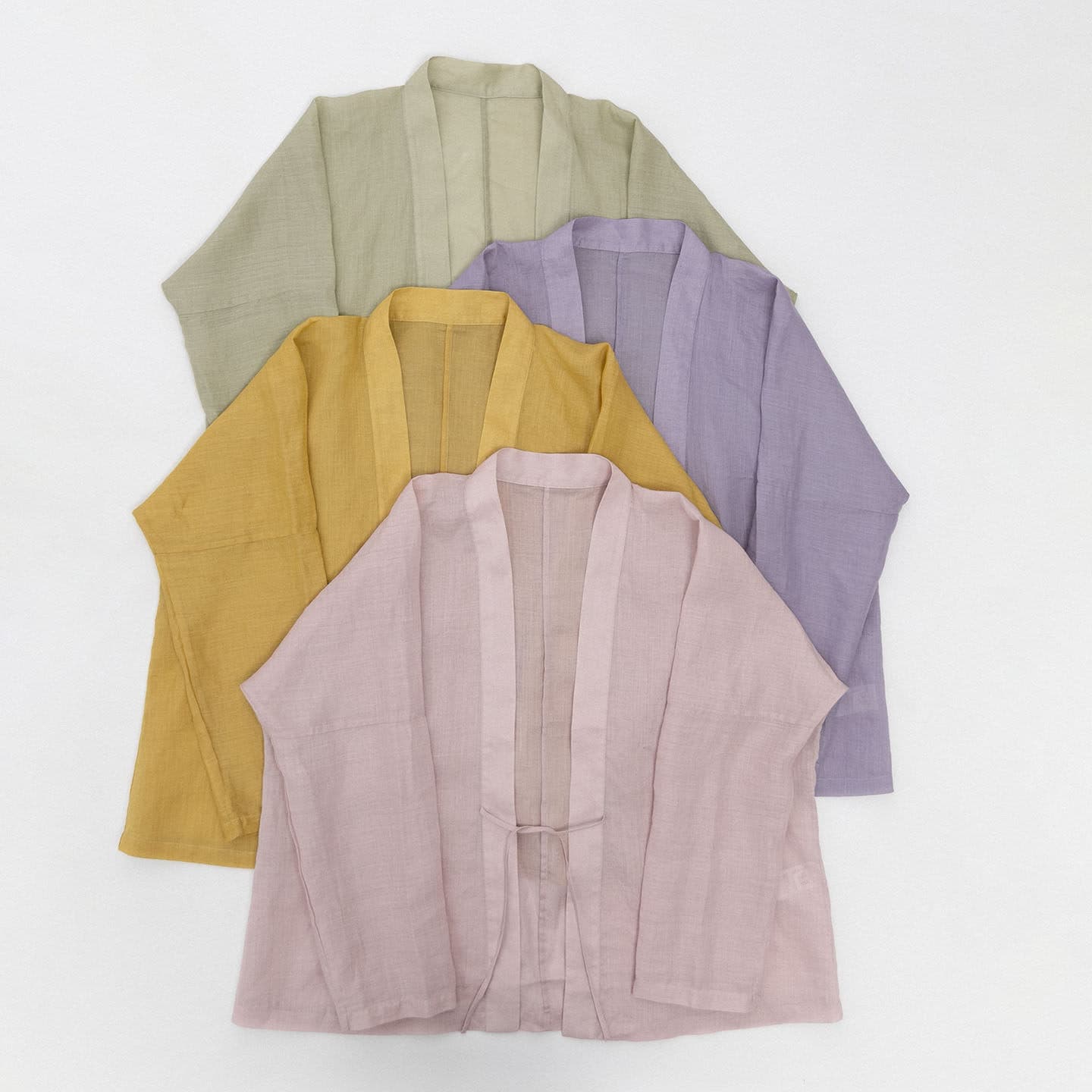 6511 Daily Hanfu Straight Collar Cross-front Long-sleeve Top 42-count Pure Ramie Tie-front Cardigan Cotton-linen Women's Summer Clothing