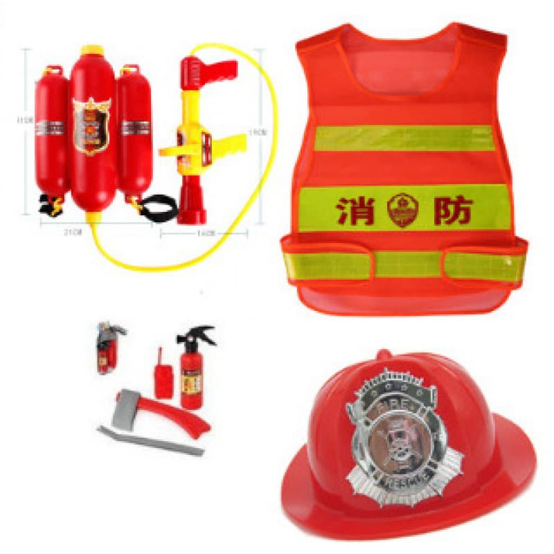 Children's Police Vest Kindergarten Role Play Little Fireman Performance Costume Set Holiday Performance Reflective Vest