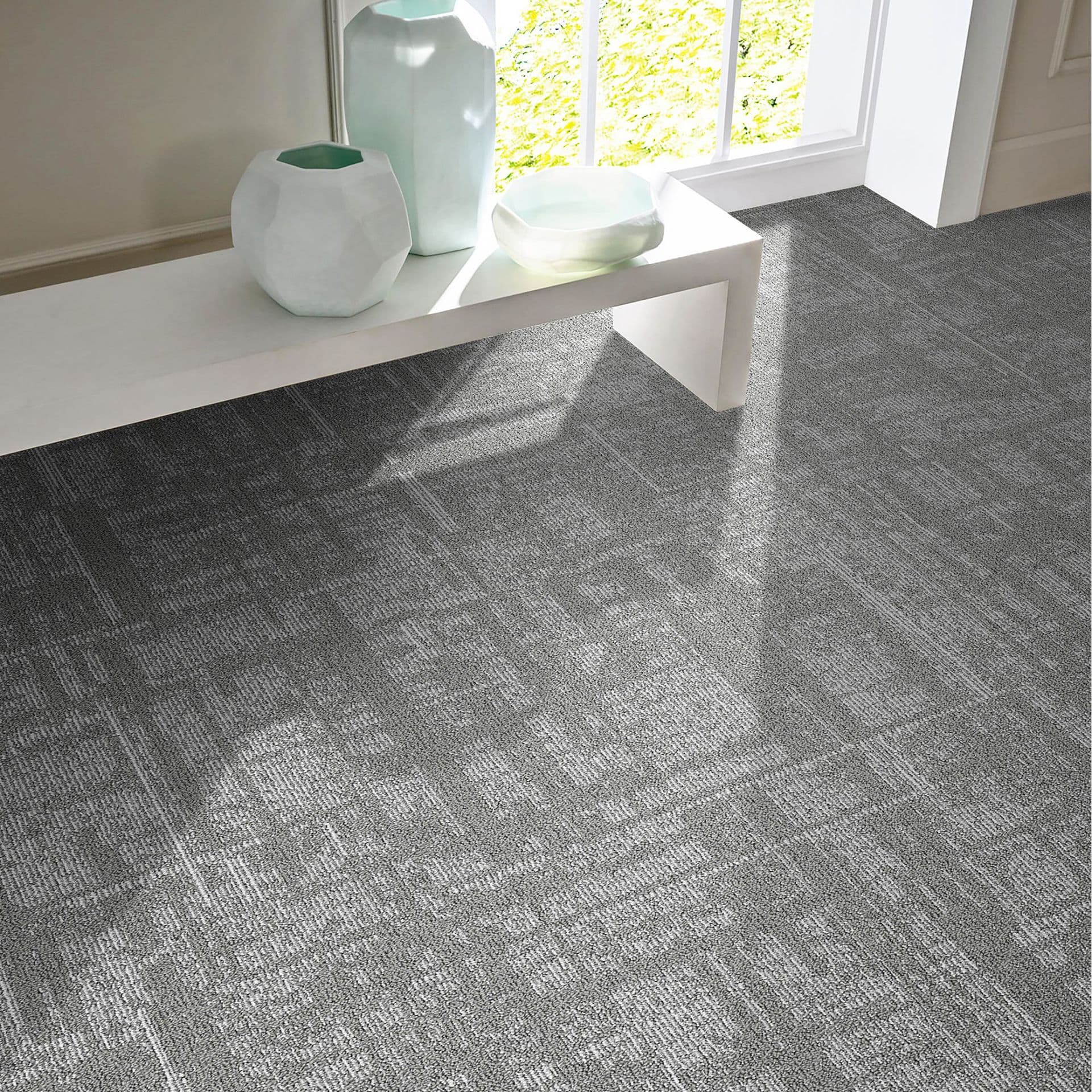 Commercial PE interlocking carpet for offices, showrooms, office buildings, and large-area commercial installations; flame-retardant floor mats.