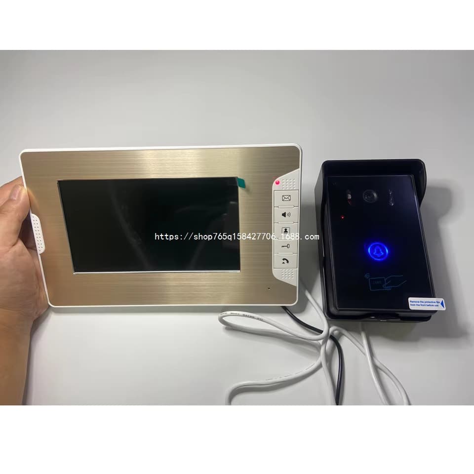 Wired video intercom doorbell 7" color screen building intercom system one-to-one analog video door bell