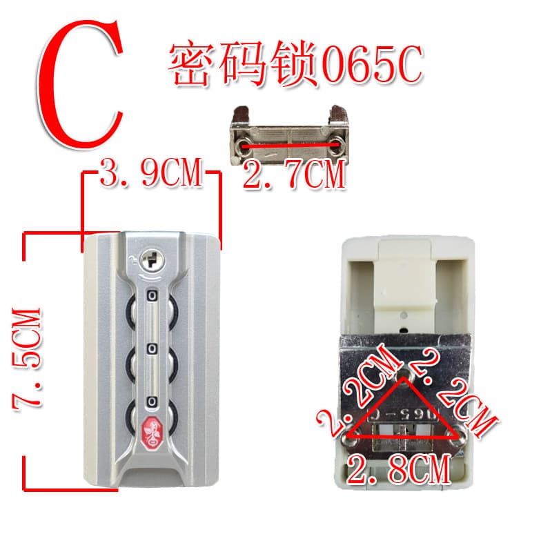 In-stock suitcase lock buckle accessories repair, trolley case buckle lock 065C combination lock, travel case parts repair lock