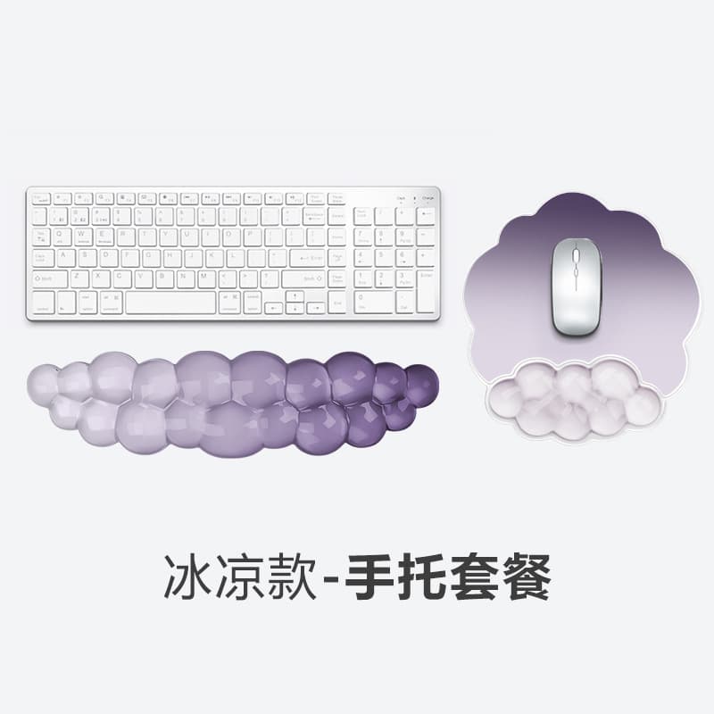 Creative Transparent Wrist Rest Mouse Pad for Women, Silicone Wrist Support for Mechanical Keyboard, Cloud Mouse Pad