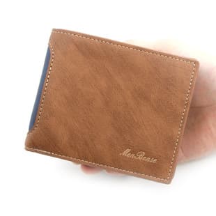 Stylish Men's Wallet Short Bifold Fashion Casual Multi-Card Tri-Fold Wallet with Flap Men's Money Clip Cross-Border
