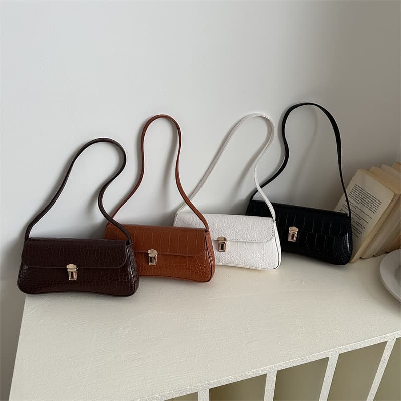 Cross-Border Trade Women's Bag 2026 Summer New Crocodile Texture Shoulder Bag Phone Bag Niche Quality Underarm Bag