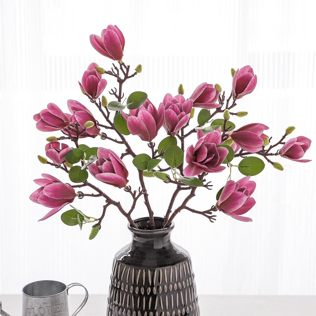 High Imitation Film Feel Magnolia Artificial Flower Fake Flower Decoration Living Room Entrance Table Decoration Plastic Decorative Flower