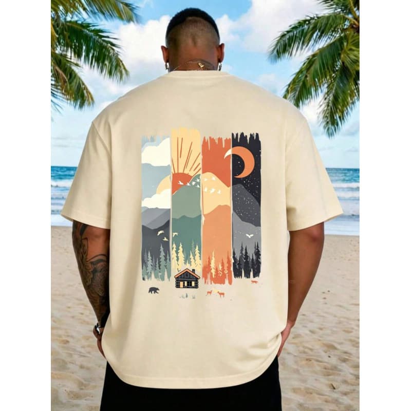 Ouma Cotton AnChi Streetwear - Plus Size Men's Printed T-Shirt, Be