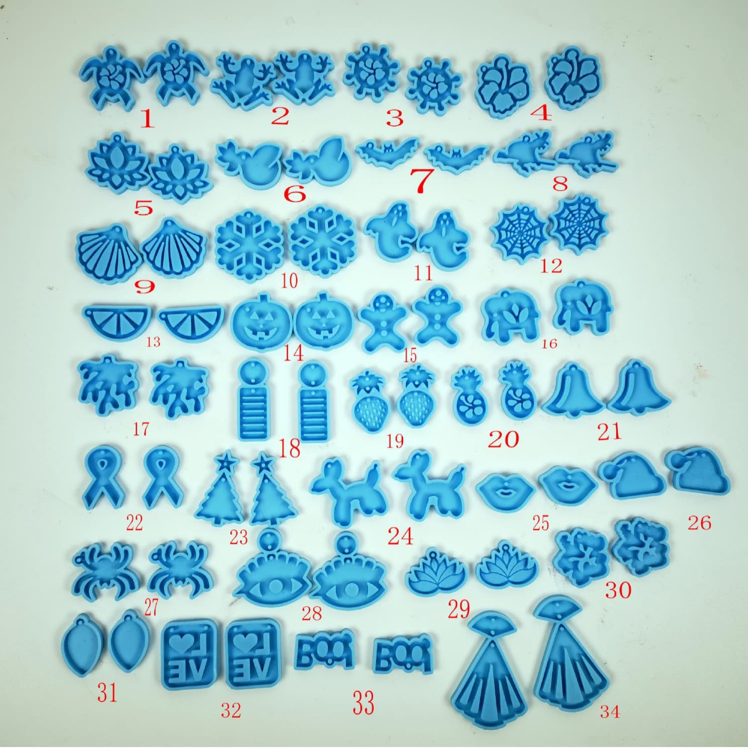 Multiple Silicone Earring Molds DIY Earring Molds Christmas Halloween Earring Silicone Molds