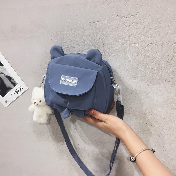 Ins Cute Little Bag 2022 New Style Japanese Style Fresh and Simple Girl Canvas Crossbody Bag Student Shoulder Cartoon Bag