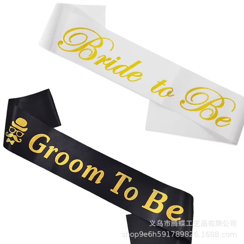 Cross-border bachelor party etiquette belt bride to be ribbon groom groom to be badge shoulder strap
