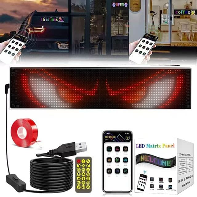 New Demon Eye Soft Screen Portable Car Sticker Flexible Display APP Editable Automotive LED Flexible Screen Manufacturer