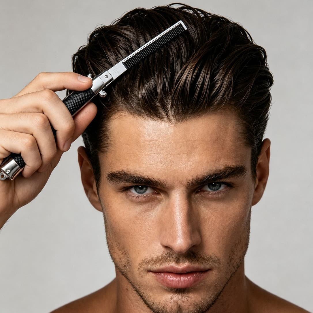 Portable Folding Spring Hair Comb for Men, Vintage Pocket Knife Style, Travel Styling Tool for Pompadour and Oily Hair