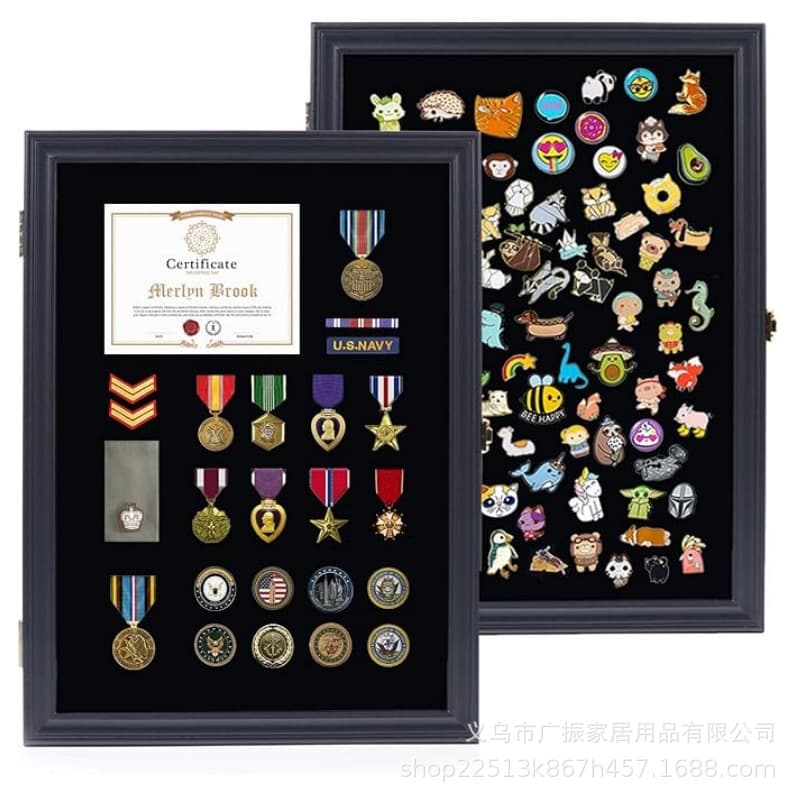 Cross-border Badge Pin Medal Display Frame Display Bar Medal Storage Box Hanging Decoration Source Factory