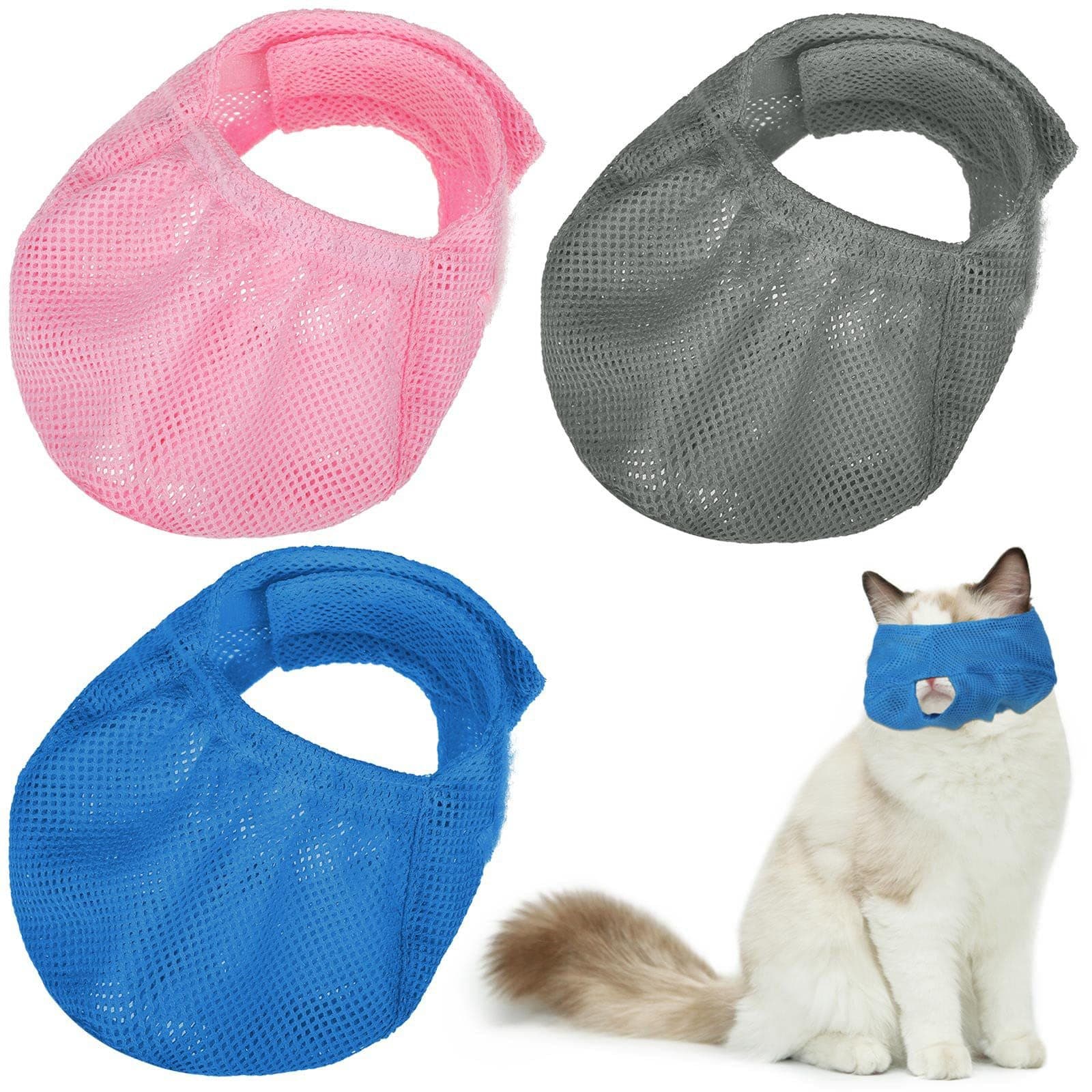 Pet Cat Eye Mask Cat Muzzle Anti-Bite Anti-Meow Pet Grooming Bathing Supplies Pet Grooming Eye Mask