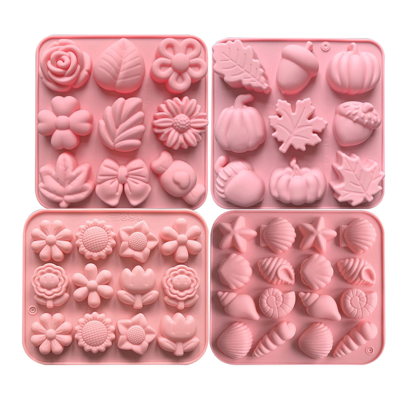 9-Cavity Various Flower Shape Food Grade Silicone Mold Chocolate Candy Jelly Pudding Mold DIY Soap Mold