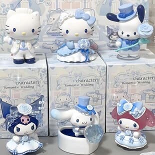 Hello Kitty Romantic Wedding Series Blind Box Kitty Cat Figure Toy Cute Desktop Decoration Birthday Gift for Girls