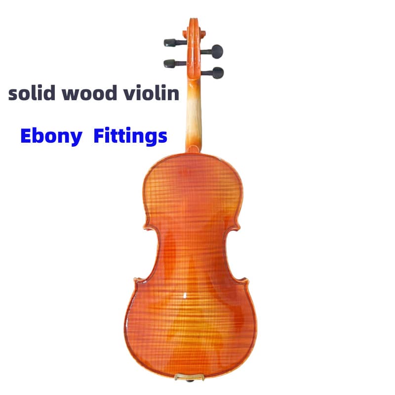 Solid Wood Single Board Tiger Pattern Violin Handmade Maple Pattern Spruce Panel Solid Wood Violin