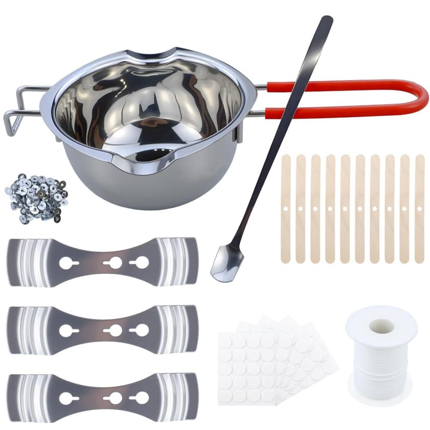 Candle Making Kit DIY Homemade Candle Set, Includes Candle Wick, Wax Melter, and Wick Holder for Candle Making