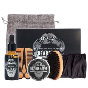 Cross-border Amazon Men's Beard Kit Soft Beard Balm After-Shave Care Beard Oil Set Wholesale Stock