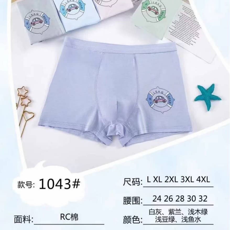 1043 Boys' Underwear Comfortable RC Cotton Soft Touch Comfortable Breathable Lightweight Unnoticeable Soft Texture Overstock Wholesale