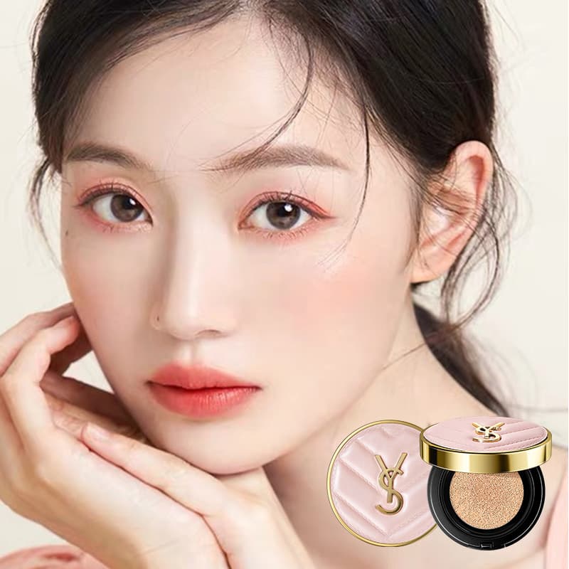 YS Leather Cushion Concealer Oil Control Long-Lasting Non-Smudging Naturally Brightens Skin Tone Matte Clear Creamy Skin Nude Makeup for Women