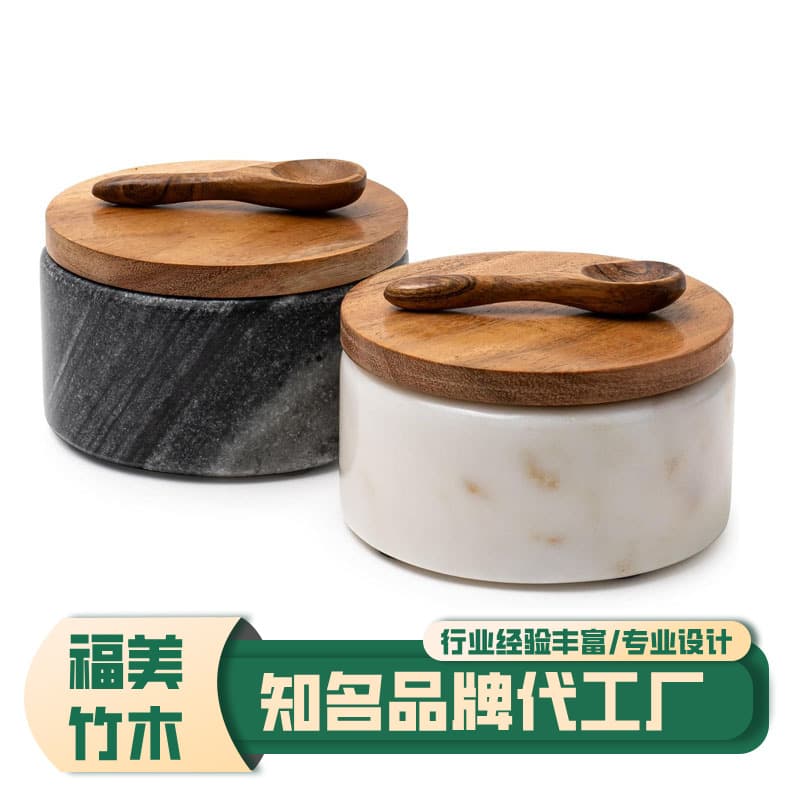 Marble Salt Shaker Seasoning Jar Kitchen Spice Bottle Sealed Moisture-Proof Spice Storage Box Amazon Best Seller
