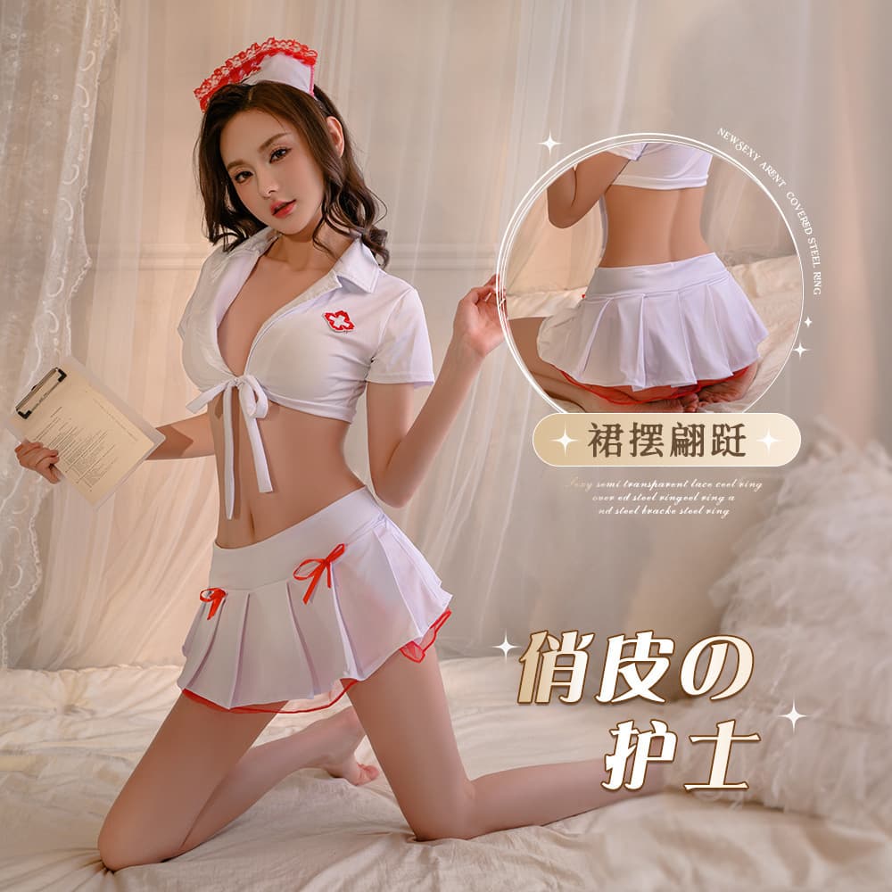Sexy Lingerie Pure Desire Nurse Costume Temptation Role Play Non-Removable Uniform Set Sexy Pure Desire JK Skirt