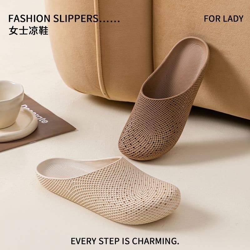 New Summer Breathable Outdoor Mesh Hole Shoes Closed-Toe Women's Sandals Indoor Home Lazy Slippers Birkenstock