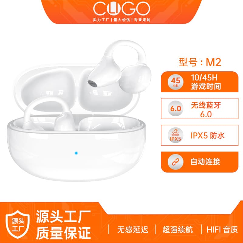 Cross-border new product M2 bone conduction headset wireless long-lasting noise reduction digital display ear clip Bluetooth headset does not fit in the ear