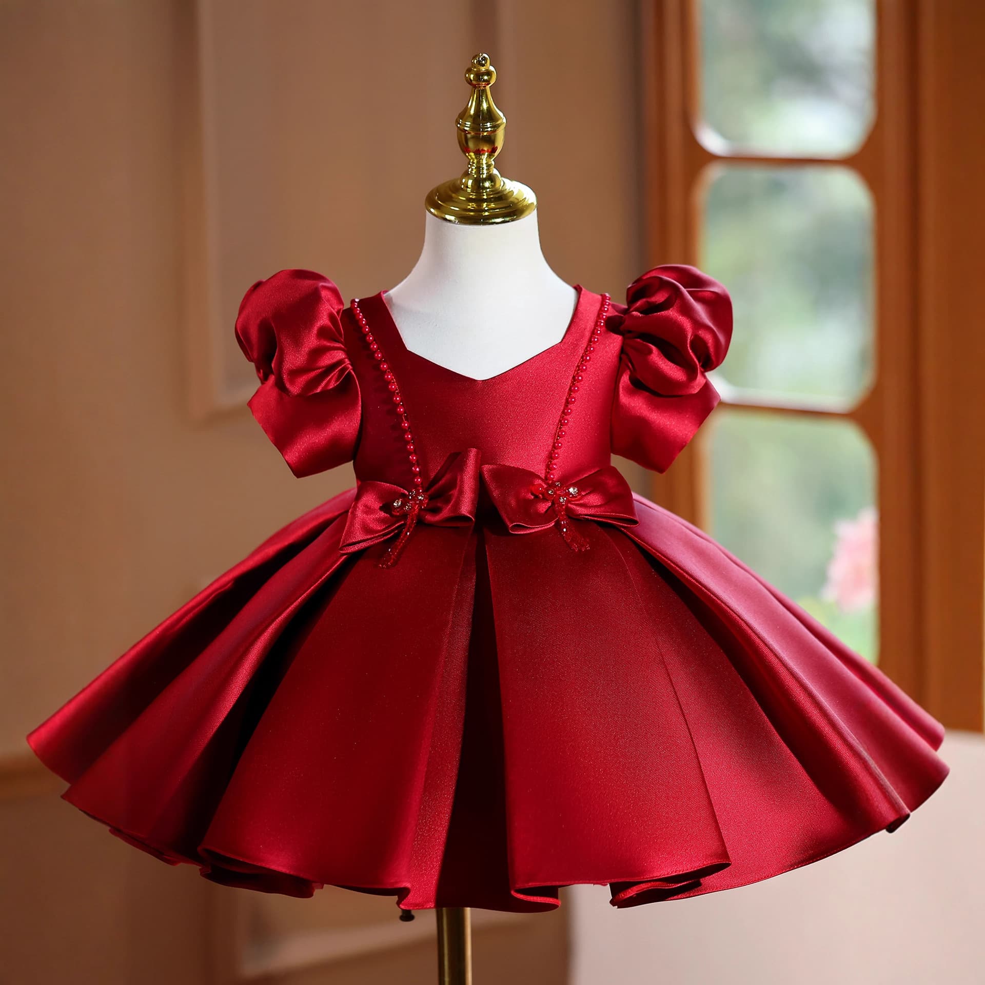 Girl's Birthday First Birthday Party Dress High-End Luxury Unique Host Performance Outfit Children's Piano Performance Princess Dress