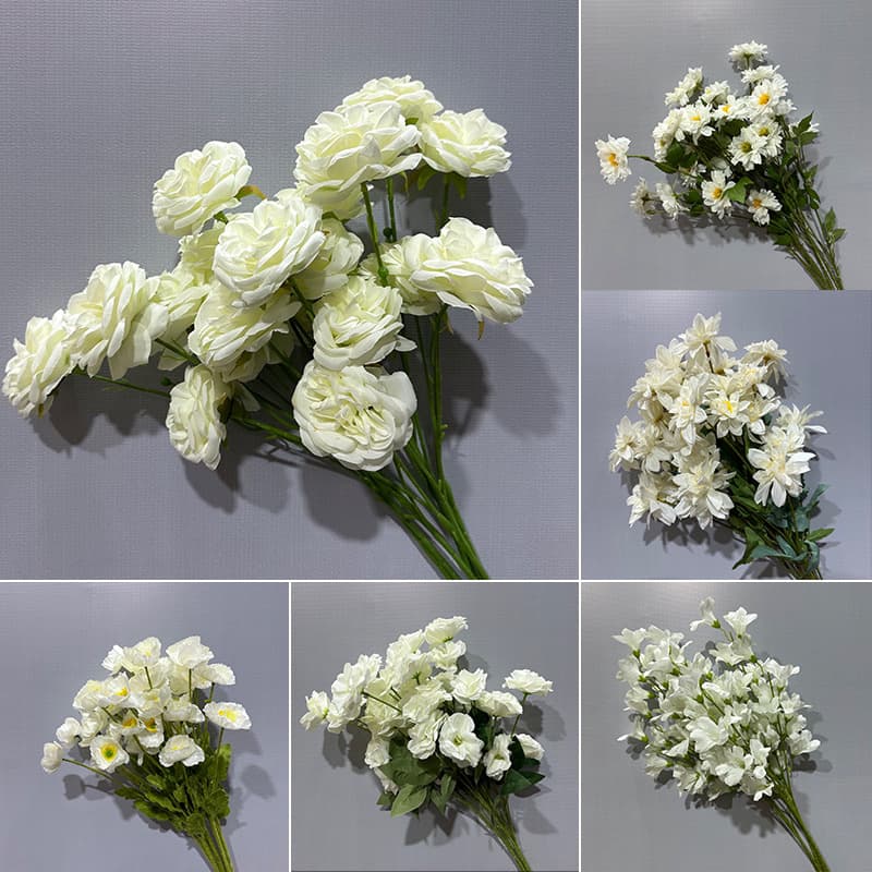 Wedding white artificial flowers wedding hall road lead flower arrangement flower arrangement Korean ceiling stage decoration engagement arrangement