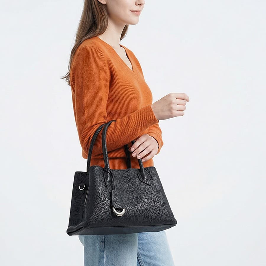Top Grain Leather 2026 New European American Style Women's Bag Commuter Versatile Niche Handbag Genuine Leather Crossbody Bag Tote Bag