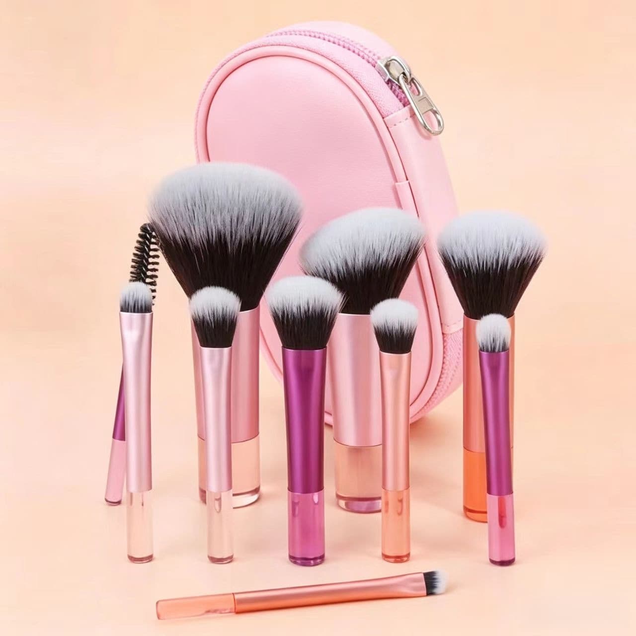 10 mini makeup brushes travel size with brush bag complete set of powder brush blush brush eye shadow beauty tools