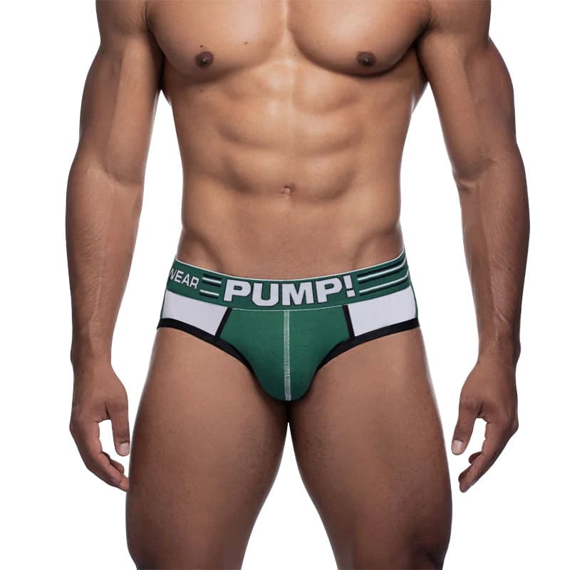 PUMP Men's Cotton Color-Block Low-Rise Briefs with U-Shaped Pouch, Breathable Sport Style MP221