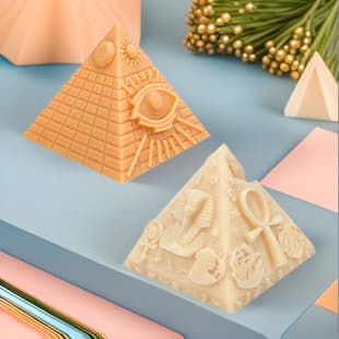 Geometric Egyptian Pyramid Aromatherapy Candle Silicone Mold DIY Eye of Providence Incense Stone Ornament Candle Mold