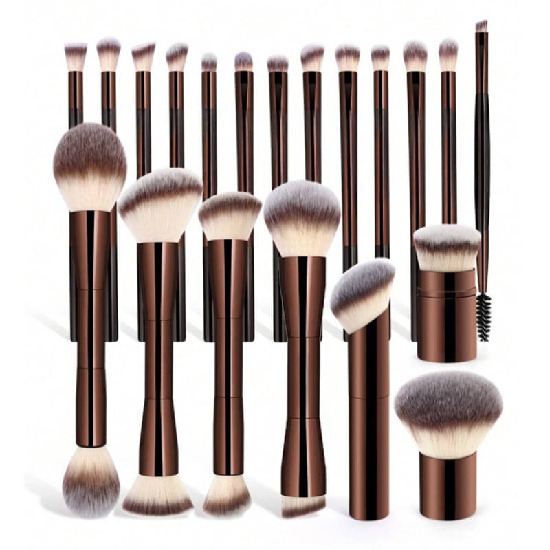 20-Piece Makeup Tool Set, Including 20 Professional Aluminum Tube Makeup Brush Set, Concealer Brush, Powder Brush
