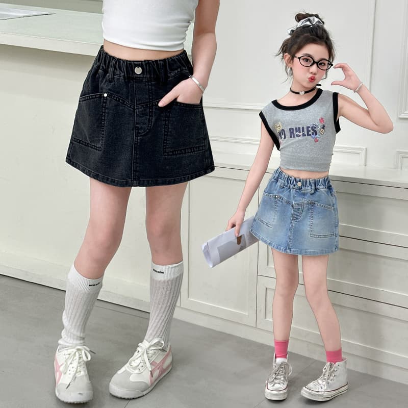 Girls Denim Shorts Summer Sweet Cool Korean Style Dress Pants Large Size Children Fashionable Trendy Skirt Amazon