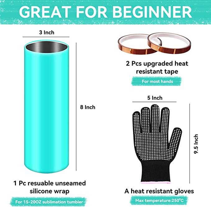 Sublimation Silicone Sleeve Sublimation Tumbler Silicone Band Sleeve Set for 20 oz Skinny Straight Tumbler