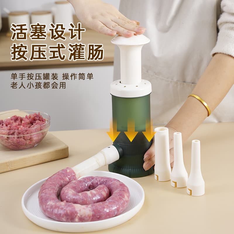 Sausage Stuffer Manual Press Home Sausage Filler Tool for Meat Sausage Shrimp Paste Casing Making