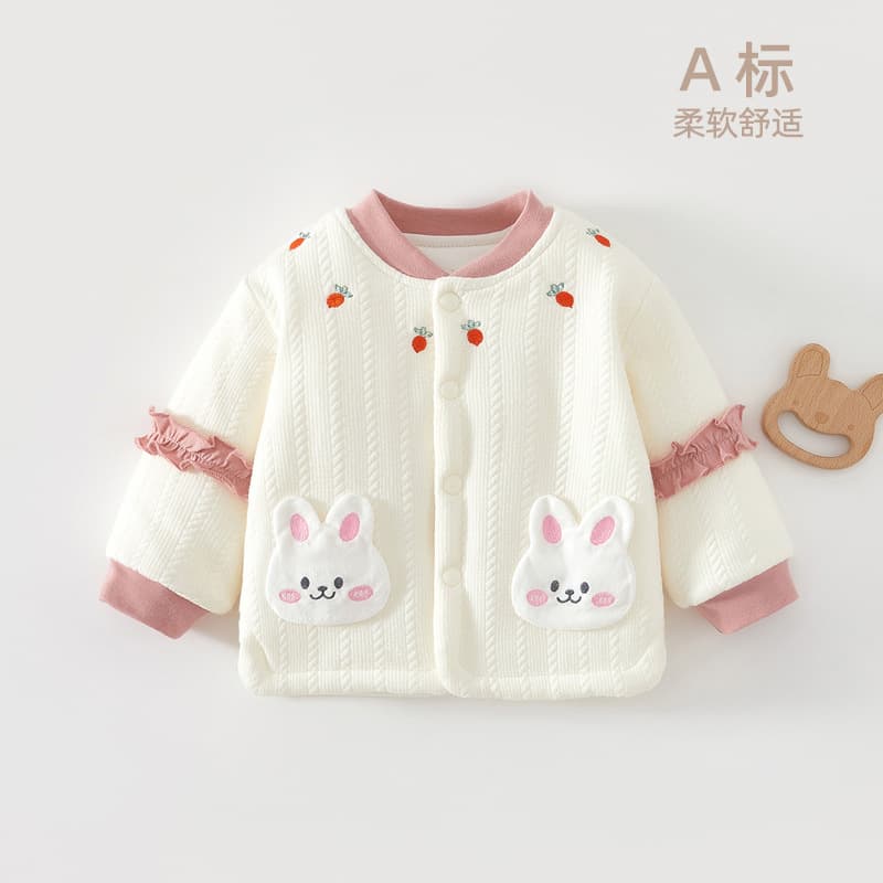 Baby thermal top, single piece, autumn and winter quilted top, thick cotton home wear, 0-2 years old, cotton-padded jacket, 120 grams