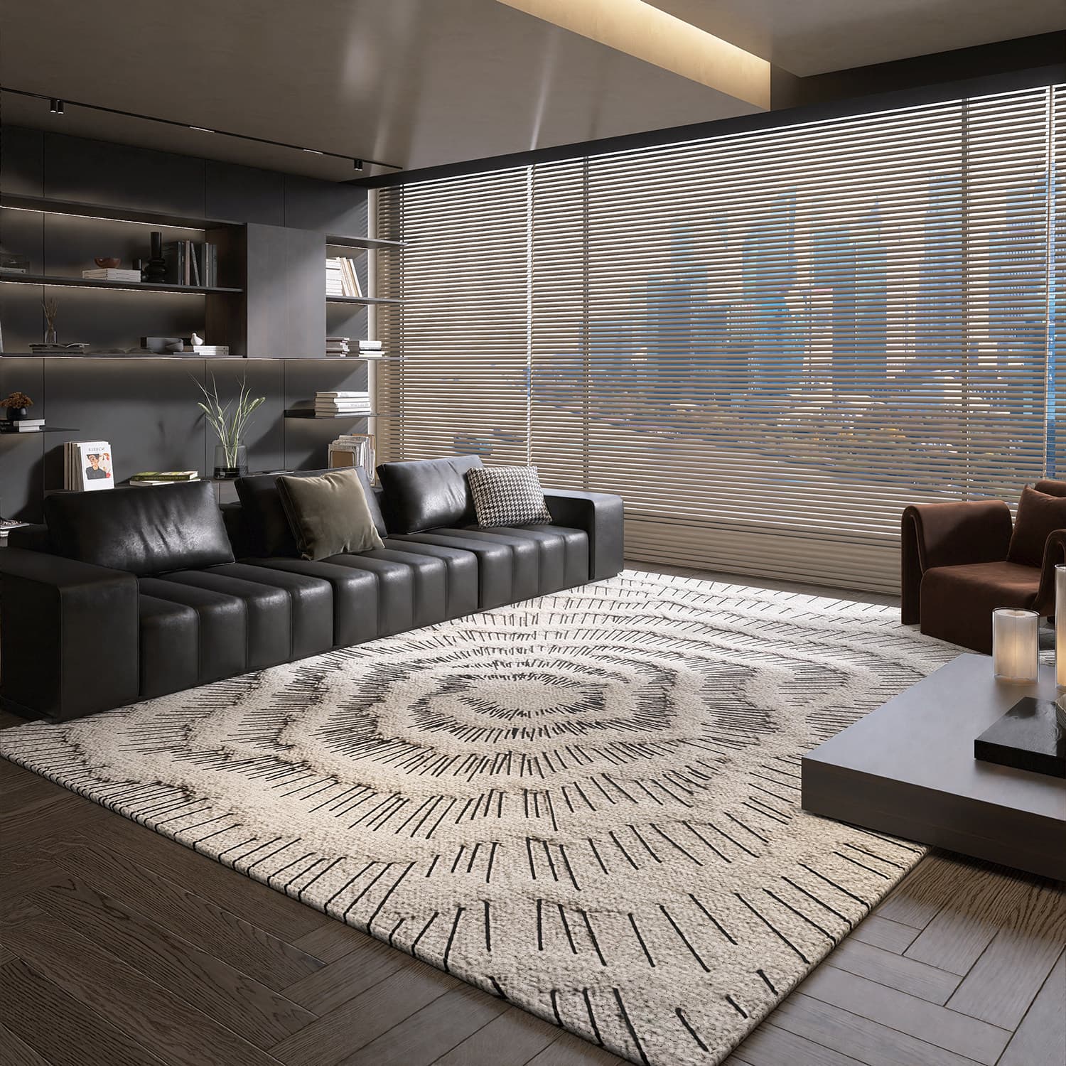 Italian minimalist carpet living room home 2026 bedroom sofa new coffee table leopard print floor mat high-end area stain-resistant