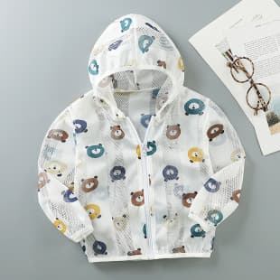 Summer Children's Sun Protection Jacket, Lightweight and Breathable, Boys and Girls Baby Skin Coat, Air Conditioning Cover, Outdoor Beach Long Sleeve Outerwear