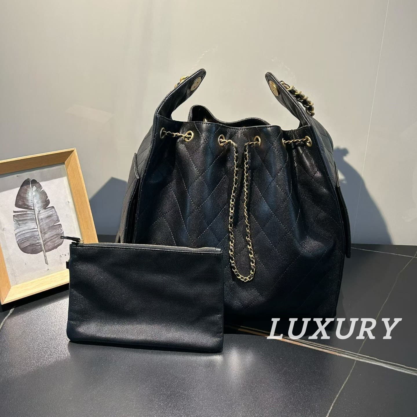 25 Bags New Hobo Oiled Wax Calfskin Diamond Quilted Chain Mini Bucket Bag Underarm Tote Bag Large Capacity Single Shoulder Bag