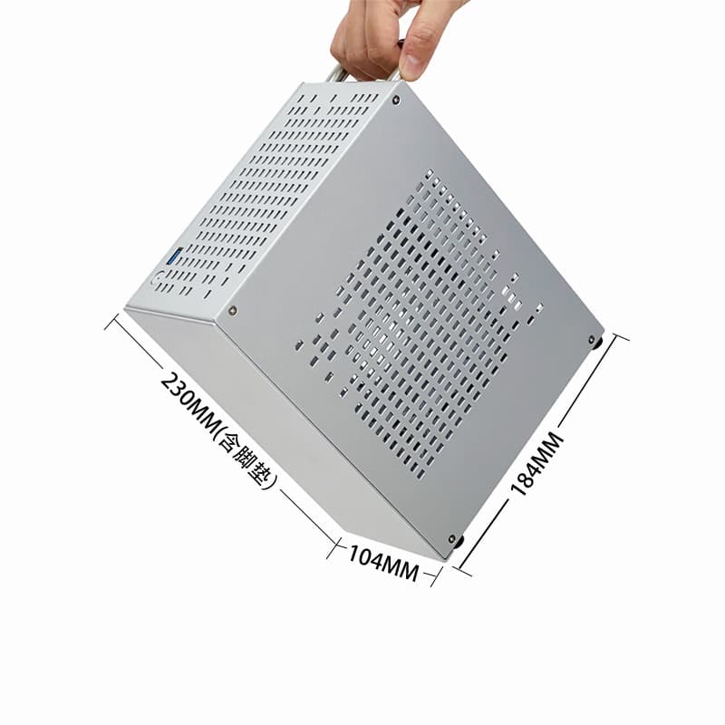 SKTC Starry Sky A07 Desktop MINI ITX Gaming Case, Supports Dedicated Graphics Card, All-Aluminum Build Compatible with Small 1U Power Supply