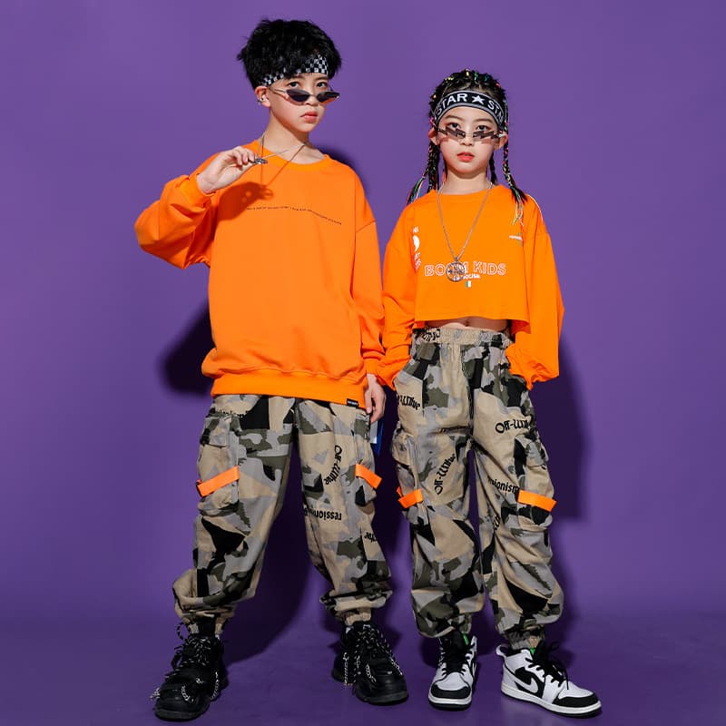 2021 Autumn New Children's Hip Hop Dance Costume Nantong Hip Hop Performance Outfit Girls Jazz Dance Wear Trendy Kids Clothing